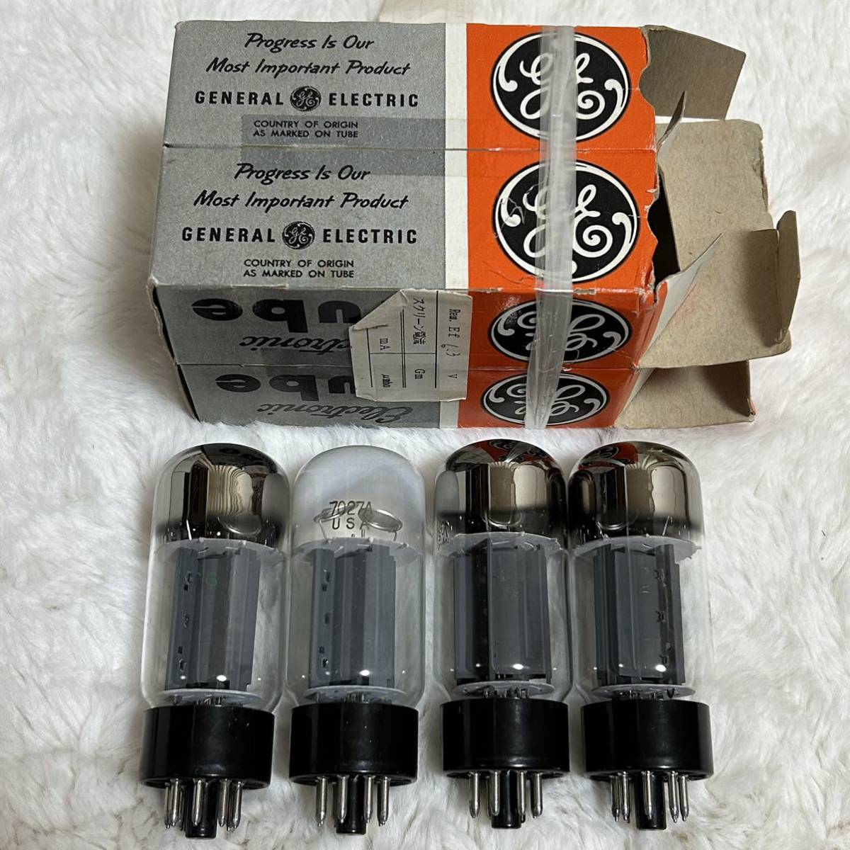 General Electric GE 6CA7/EL34 真空管4本セット元箱付きゼネラル