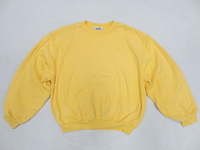 HERMES Hermes Vintage quilting sweat yellow yellow color light color France made cotton meat thickness size L tag rare nappy color 