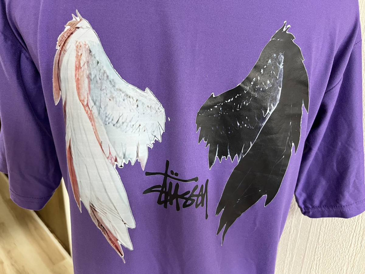 1 times use abroad buy goods STUSSY manner Stussy pattern purple purple T-shirt gothic ground . angel demon wing Gothic and Lolita 