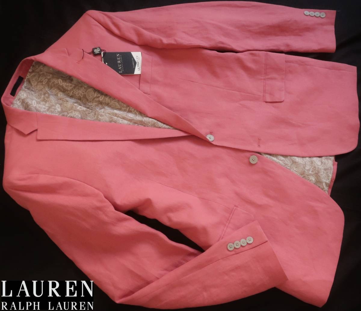  новый товар * Ralph Lauren * лен 100%* розовый linen жакет * soft жакет * summer блейзер XL(44L)*POLO RALPH*293