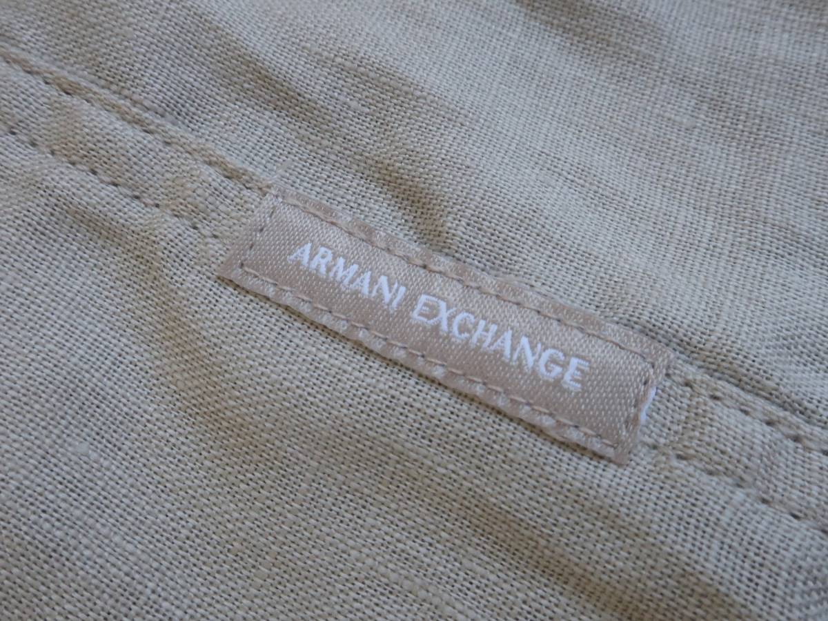  новый товар * Armani * большой размер * лен 100%* свет бежевый linen рубашка * частота цвет * длинный рукав сорочка XXL*AX*270