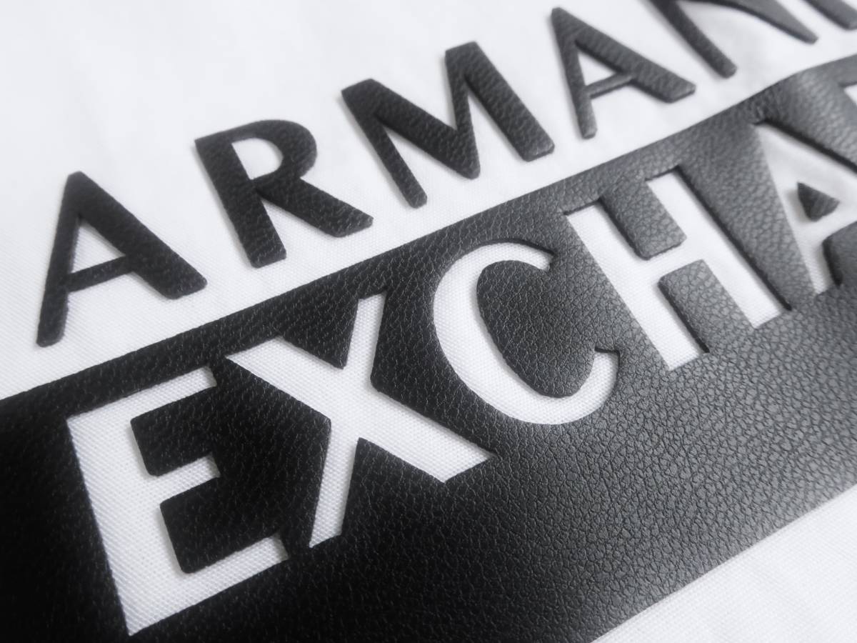  новый товар * Armani * органический * белый рубашка с длинным рукавом * черный искусственная кожа Logo * Portugal производства белый XL*ARMANI*291