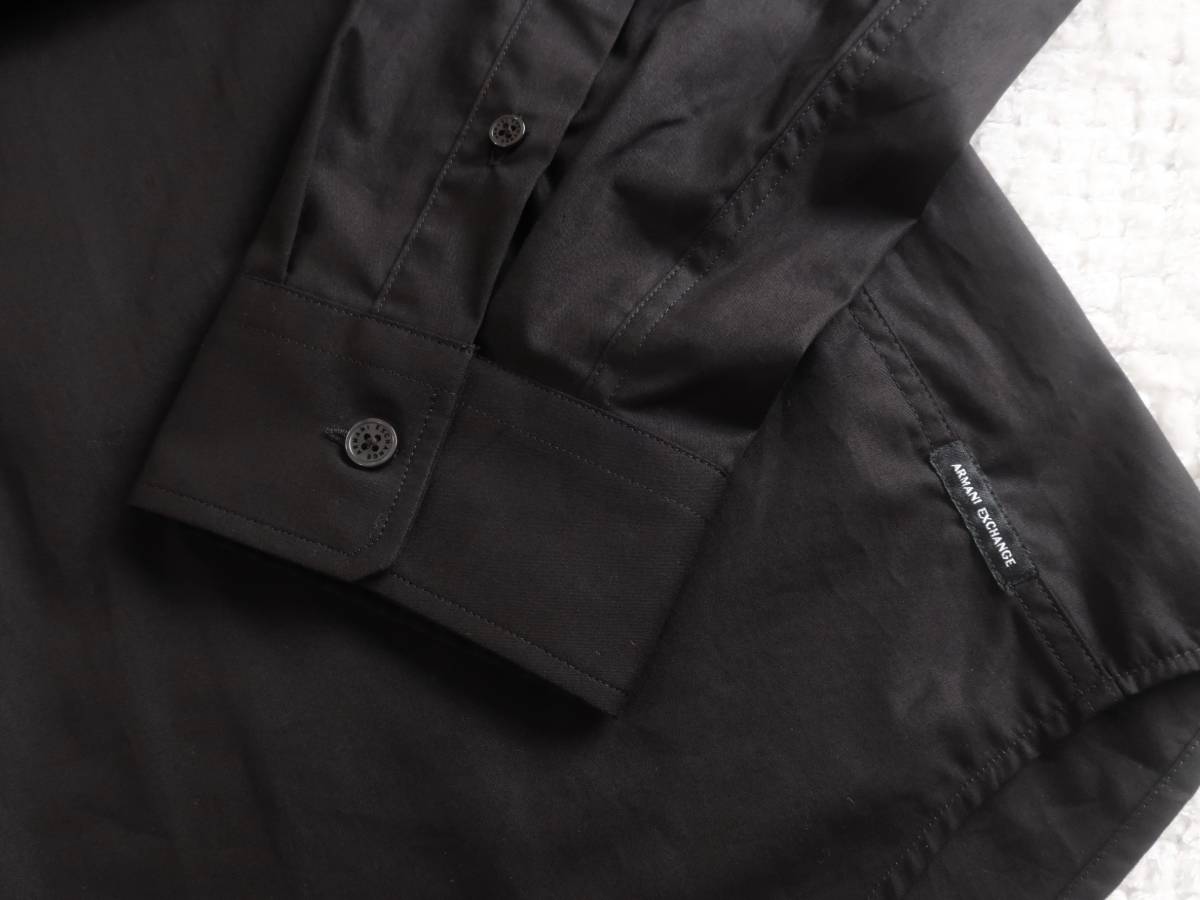  новый товар * Armani * органический * черный сорочка * серый Eagle Logo принт * рубашка с длинным рукавом чёрный XL*ARMANI*311