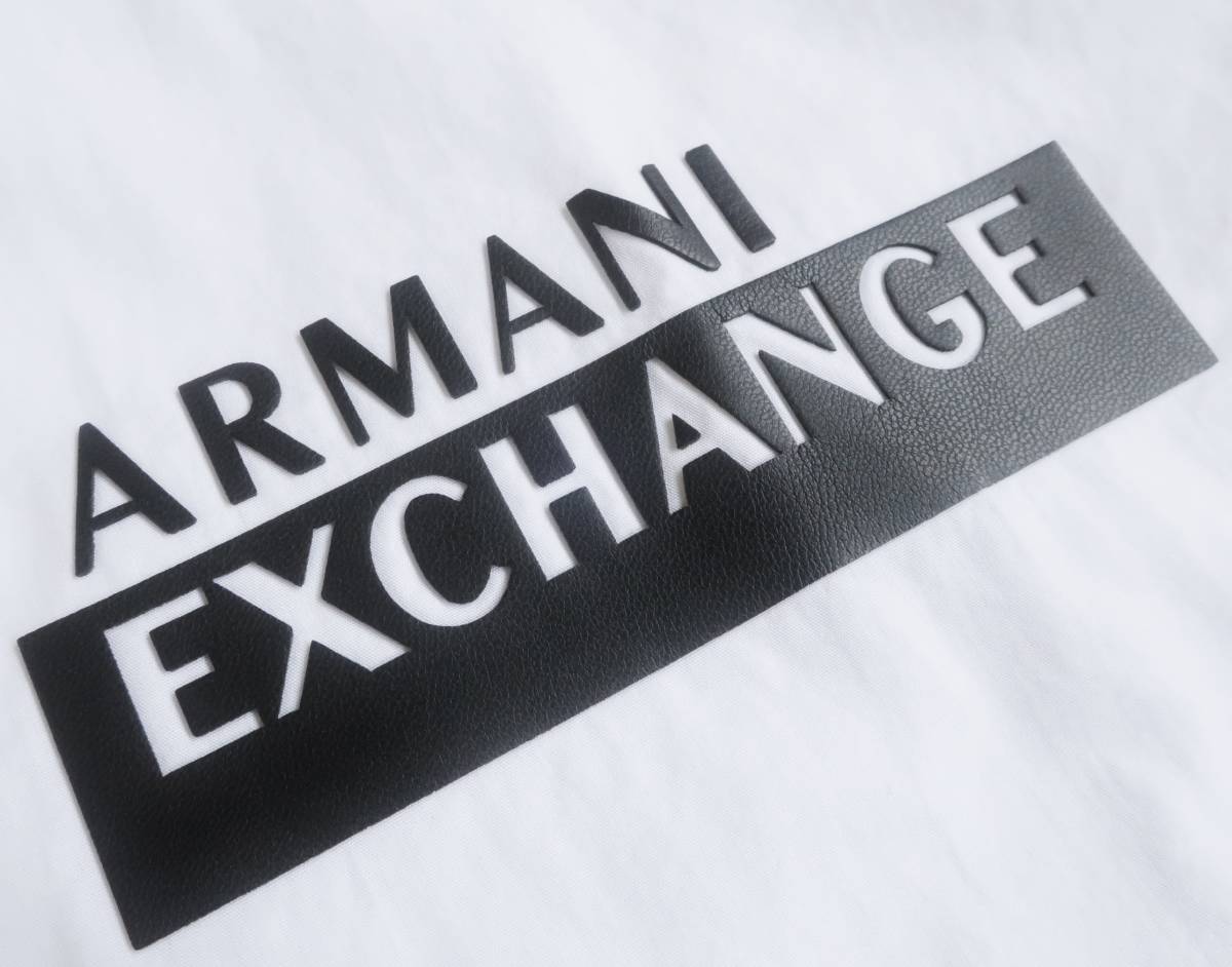  новый товар * Armani * органический * белый рубашка с длинным рукавом * черный искусственная кожа Logo * Portugal производства белый XL*ARMANI*291