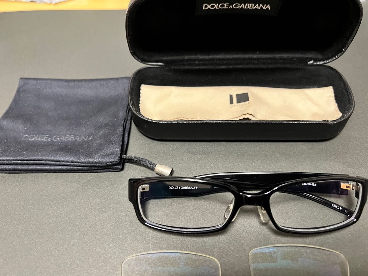 ドルチェ&ガッバーナ　Dolce & Gabbanaドルガバ眼鏡（両目−1.0度数）度なしレンズ付属