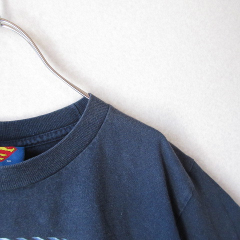 ○90s DC Comics◆スーパーマン Tシャツ カットソー 半袖 90年代 古着◆レディース ブラック Sサイズ相当_画像6