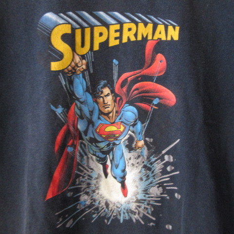 ○90s DC Comics◆スーパーマン Tシャツ カットソー 半袖 90年代 古着◆レディース ブラック Sサイズ相当_画像5