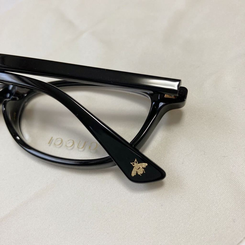 ★GUCCI グッチ 眼鏡 メガネ 度無し 52□17-140 GG0095OJ 中古美品 黒縁 蜂 インターロッキング【鑑定済み 本物保証 】