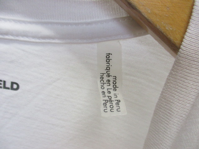 カールラガーフェルド(Karl Lagerfeld)　Tシャツ　メンズS　白Tシャツ　ロゴTシャツ　半袖シャツ　半袖カットソー　半袖ウエア　08091_画像4