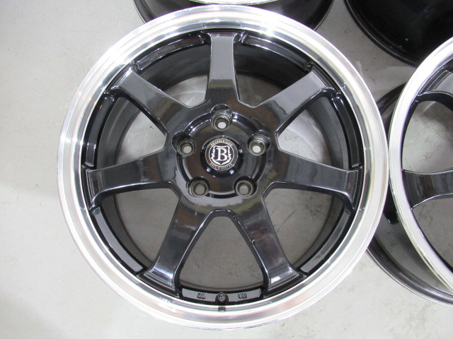 激安即決！LEHRMEISTER BRANDLE-LINE AGLIANICO 17×7.0J 114.3-5H+48 73Φ 中古アルミホイール 4本 ノア VOXY エスティマ ステップW 等_画像4