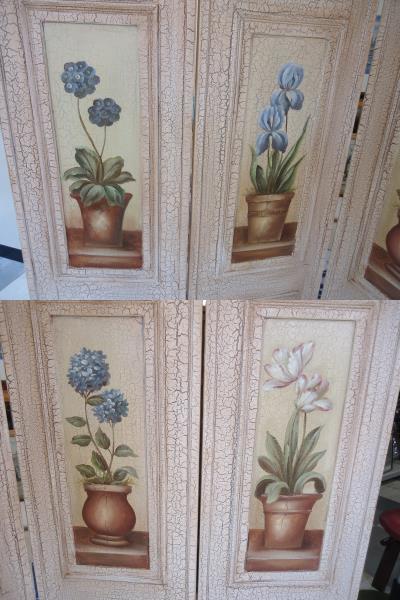 *0ro here form folding 4 ream partition divider partition partitioning screen antique style Italy hand paint 0*