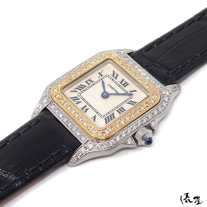 [ Cartier ] K18×SS bread tail SM 2 -ply diamond ultimate beautiful goods Vintage lady's clock Cartier Panthere. shop 