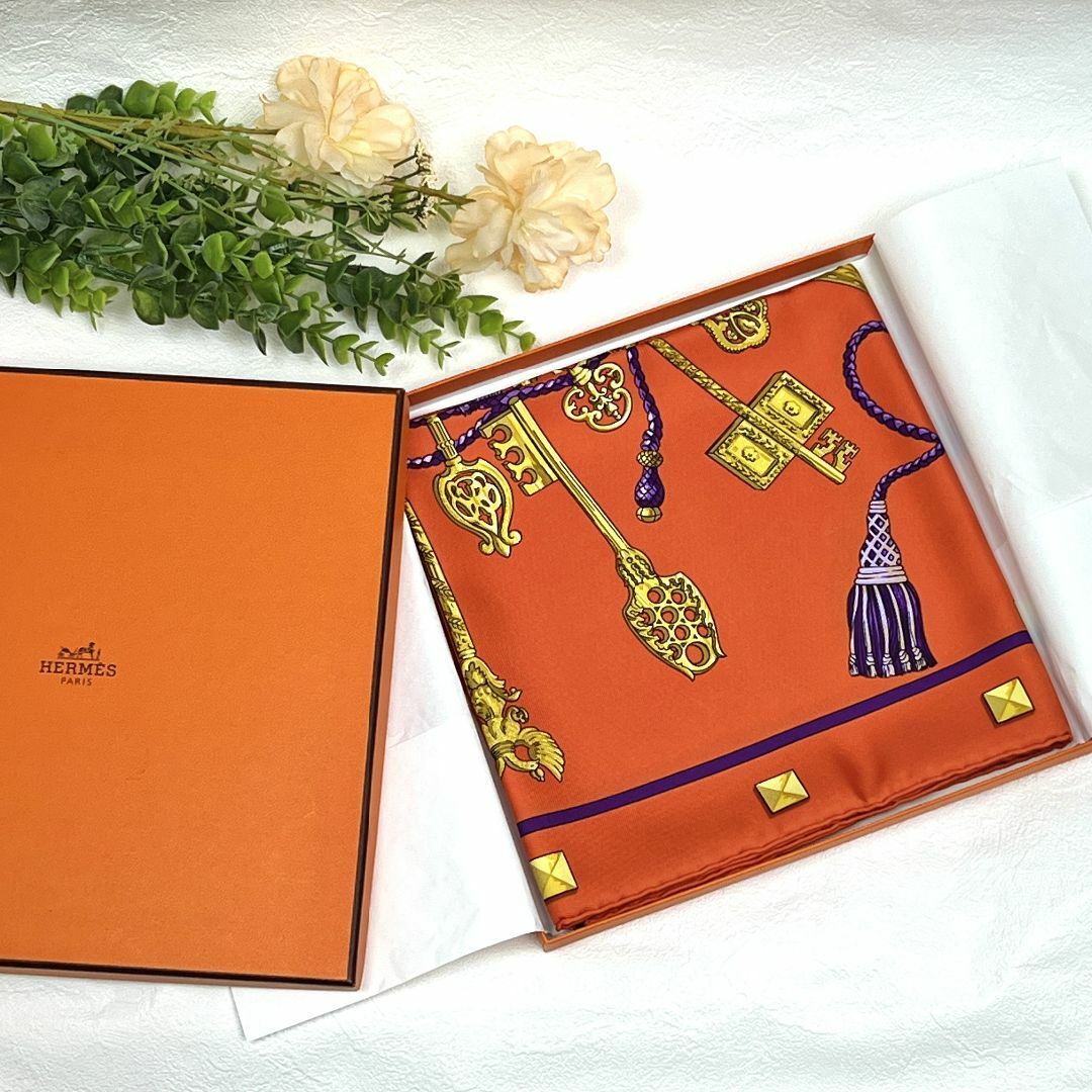 美品】HERMES スカーフ Les Cles カレ90|PayPayフリマ