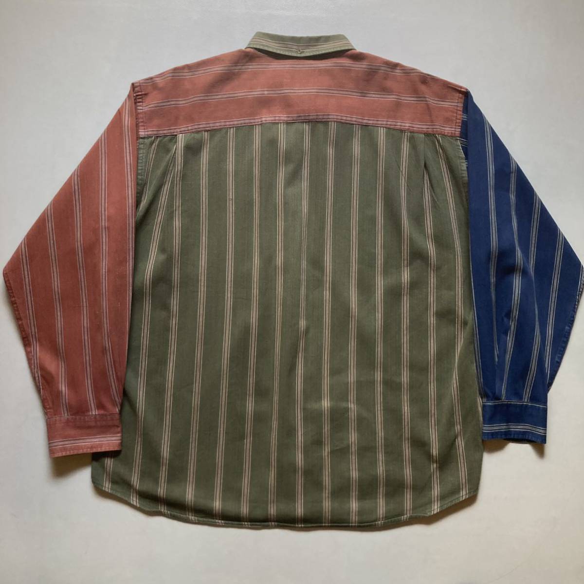 90s DOCKERS B/D shirt 「crazy pattern」90年代 ドッカーズ ボタンダウンシャツ クレイジーパターン 切替シャツ 長袖シャツ_画像7