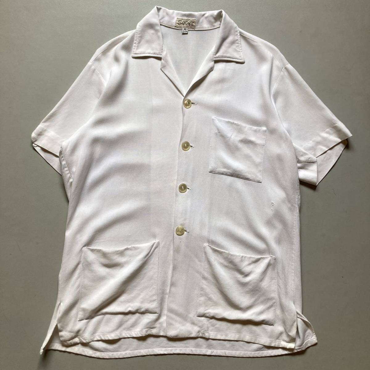 Saper’s 3Pocket O/C shirt 3つポケット 開襟シャツ 白シャツ ビンテージ