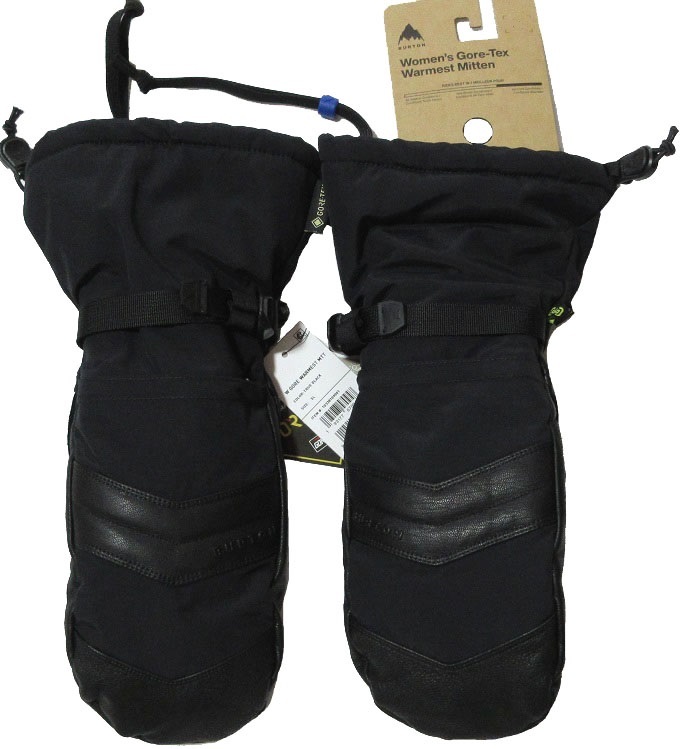 BURTON (バートン) GORE Warmest ミトン 手袋 XLサイズ ゴアテックス レディース 黒 ブラック 女性用