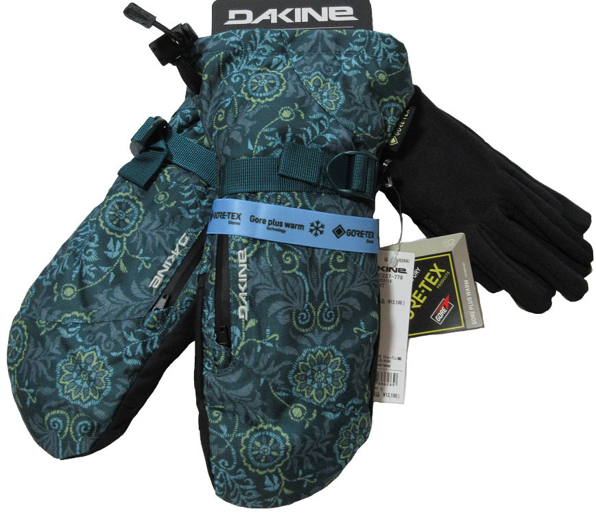 DAKINE 【ダカイン】セコイア ゴアテックス warm ミトン グローブ レディース S Mサイズ インナー付き 花 GORE-TEX スキー スノボ 女性用_画像3