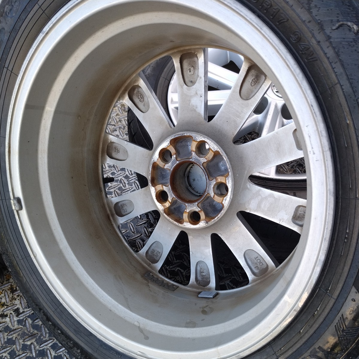 215/55R17 トヨタ純正アルミホイール タイヤ 4本セット カムリ 17×7J 114.3の画像9