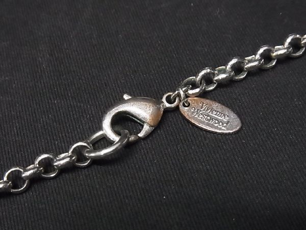 ■極美品■ Vivienne Westwood ヴィヴィアンウエストウッド ニュージャイアントオーブ ラインストーン ネックレス シルバー系 AM9025_画像4