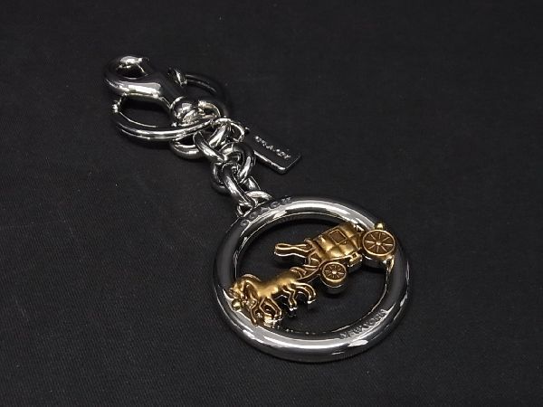 # new goods # unused # COACH Coach horse car key ring key holder bag charm men's lady's silver group × gold group BF0903