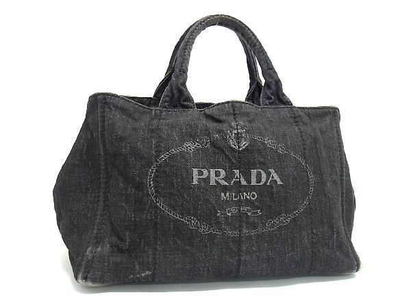 1円 PRADA プラダ カナパ キャンバス ハンドバッグ トートバッグ