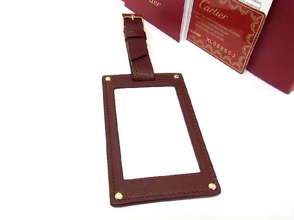 ■新品■未使用■ Cartier カルティエ マストライン レザー ネームタグ バッグチャーム アクセサリー レディース ボルドー系 AM9009_画像1