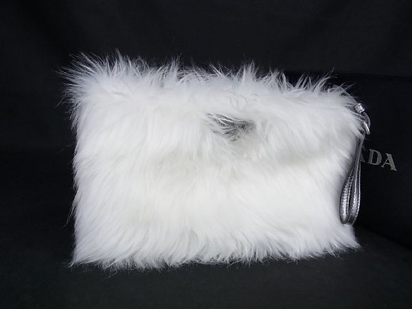 # новый товар # не использовался # PRADA Prada мех макияж сумка мульти- кейс бардачок женский оттенок белого AN9978