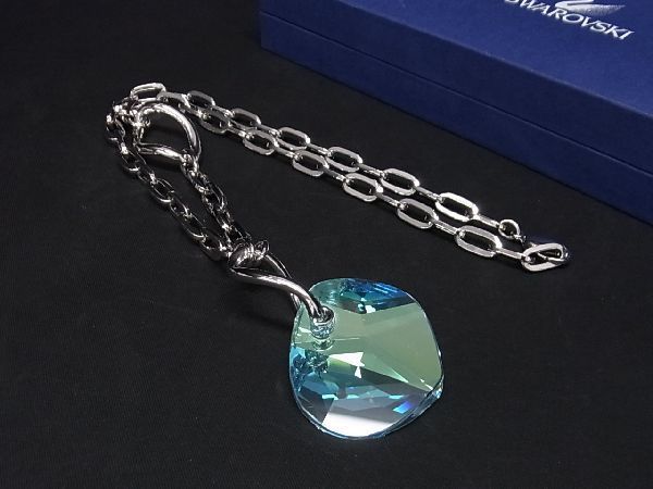 ■極美品■ SWAROVSKI スワロフスキー ネックレス ペンダント アクセサリー レディース シルバー系×ライトブルー系 BG0640