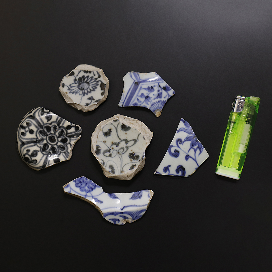 代購代標第一品牌-樂淘letao-☆いい楽☆元染陶片6点青花花文元時代