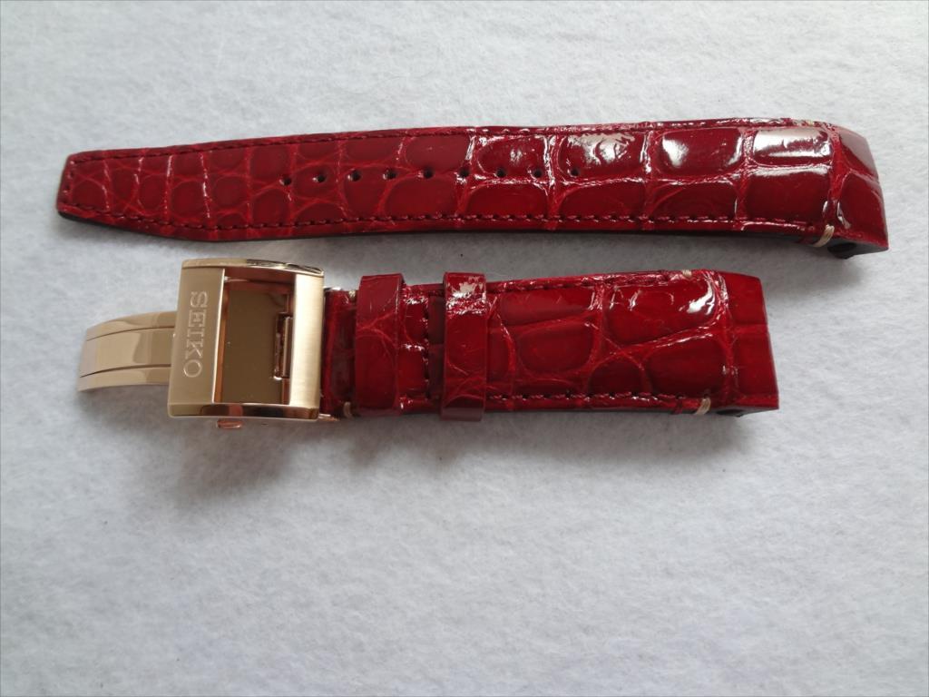 SEIKO original wristwatch band Astro nSBXB080 8X53-0AM0 for crocodile leather belt 22mm red color red D buckle attaching 