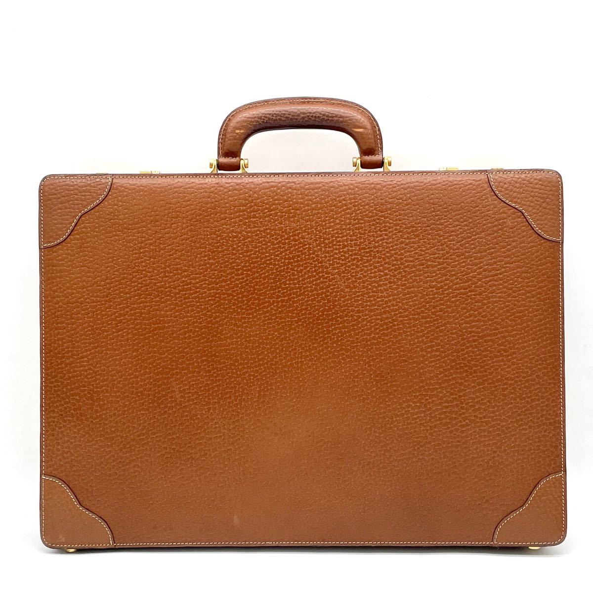 1円 美品 LOEWE ロエベ アタッシュケース トランク レザー ブラウン