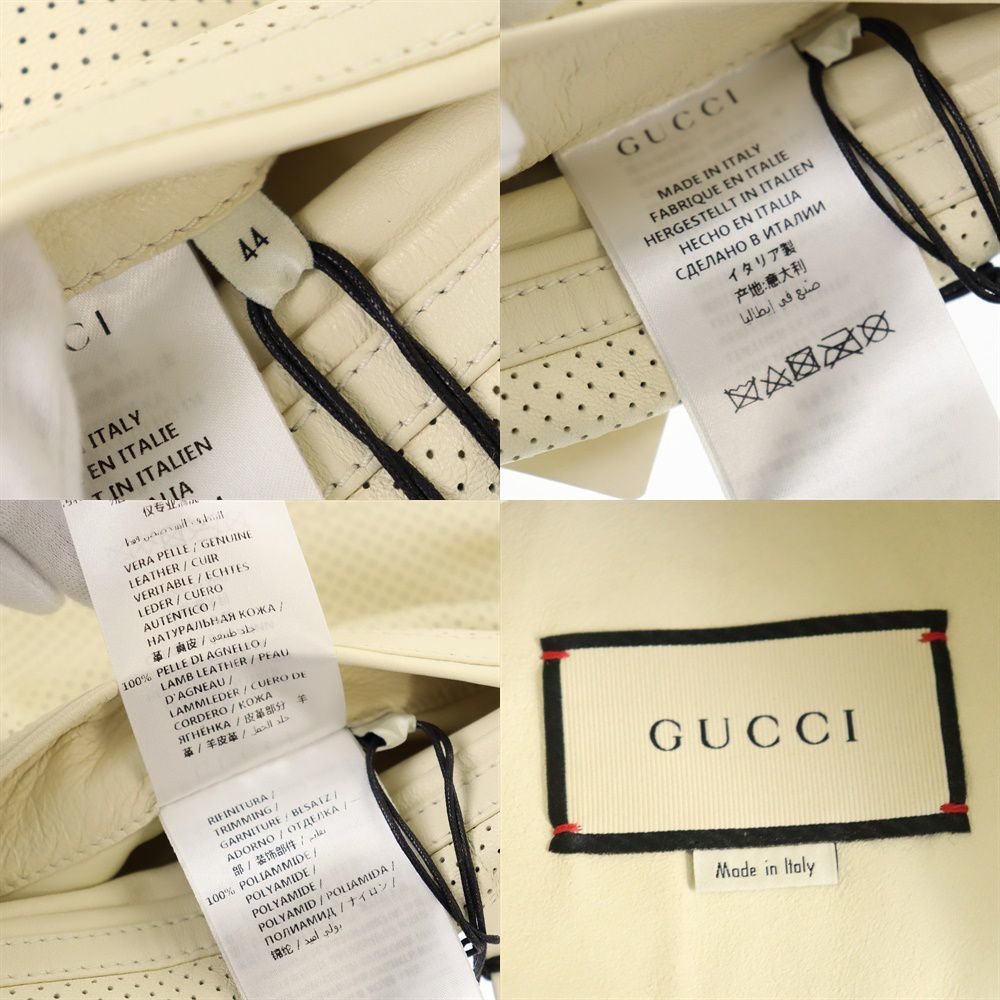  Gucci GUCCI lady's Logo short pants 497400 size 44 beige group mesh leather used A 273476