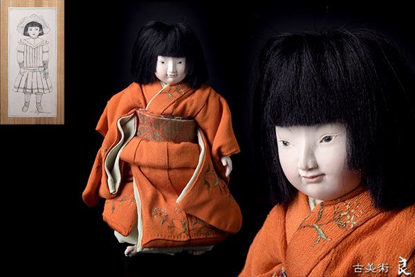 人気満点 ○○即決○○h1199▽良▽江戸時代日本人形少女市松人形 検 古