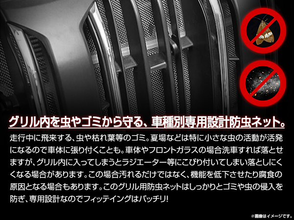 トヨタ ランドクルーザープラド ランクルプラド 150系 後期 H29/9～ ラジエーター グリル インナー バグガード 防虫ネット メッシュ_画像3