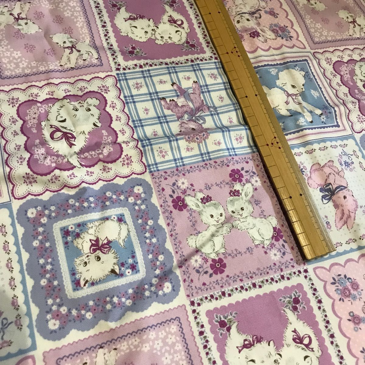 茶太郎様専用 110×50 レトロアニマル オックス生地 紫 はぎれ|Yahoo