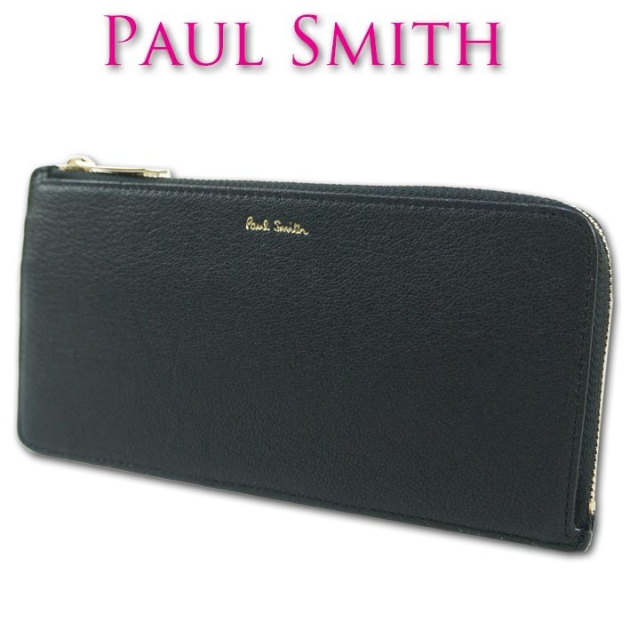 ファッションなデザイン 山羊革 Smith Paul ポールスミス カラースロット 正規品 新品 レディース 黒 ブラック 長財布 財布