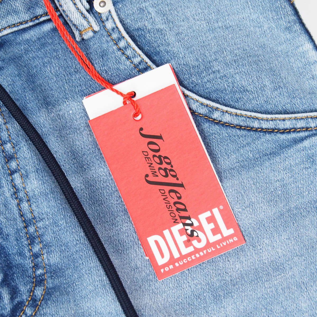 新品正規品 DIESEL ディーゼル ジョグジーンズ JOGG JEANS KROOLEY-Y-T 069ZU ストレッチ デニム ブルー W26_画像6