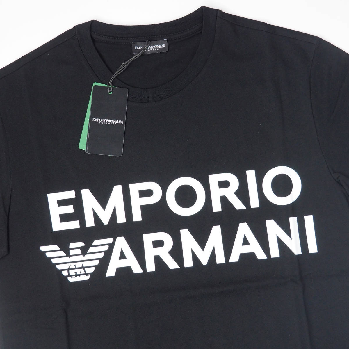 新品正規品 Emporio Armani エンポリオ アルマーニ SWIM 211831 3R479 クルーネック ブランド ロゴ Tシャツ ブラック M_画像3