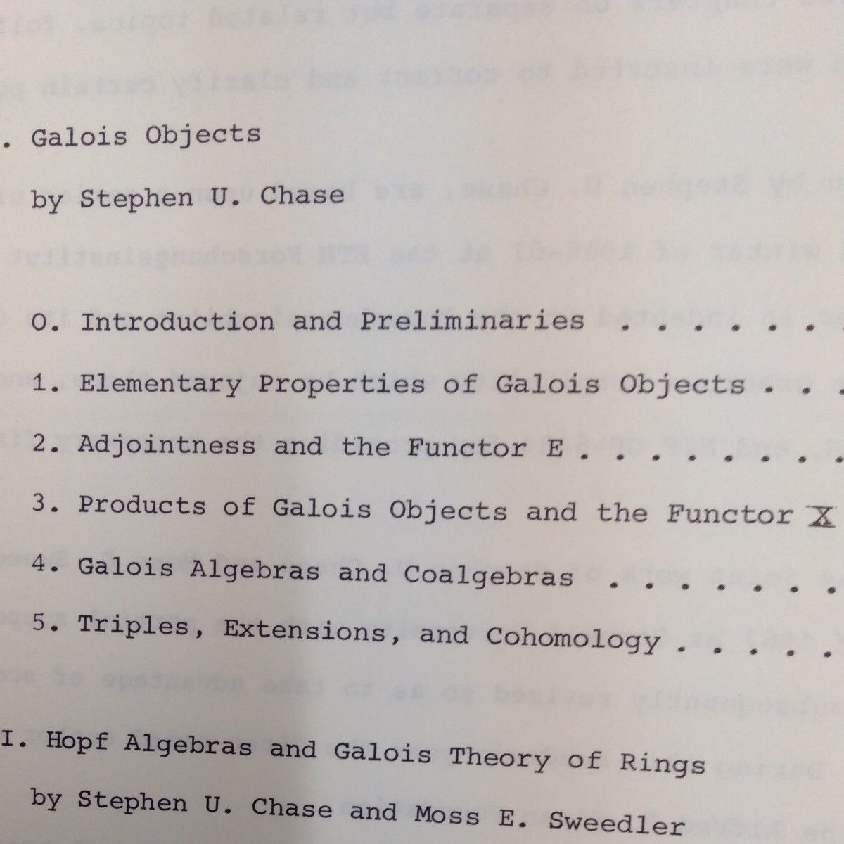 Hopf Algebras & Galois Theory  Stephen U. Chase Moss E. Sweedler