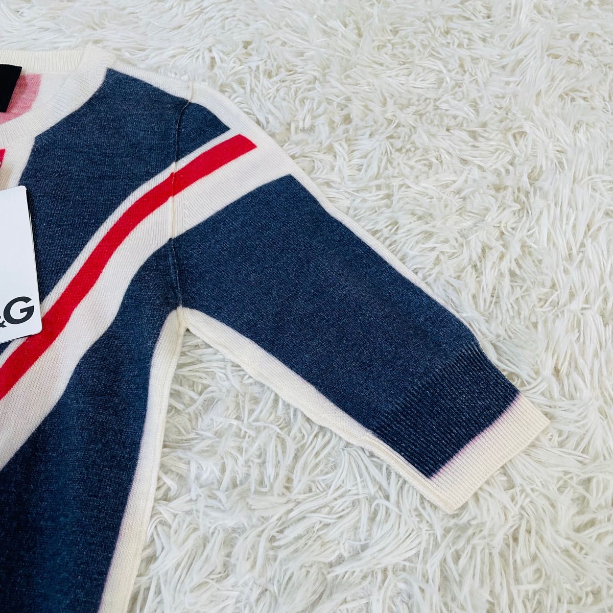 【新品】D&G DOLCE&GABBANA ウール半袖 ニットワンピース 国旗柄