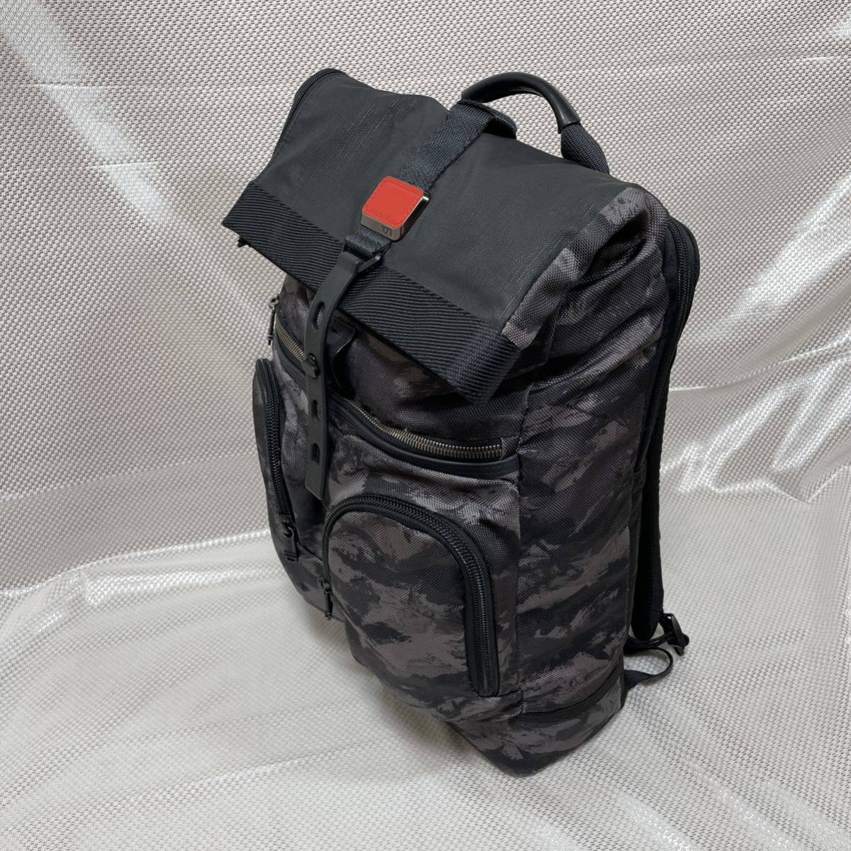 【訳あり 美品】TUMI ALPHA BRAVO ロールトップ バックパック☆トゥミ 容量拡張式 リュック☆ 232388CHR☆PC iPad収納 キャリーオン可能☆