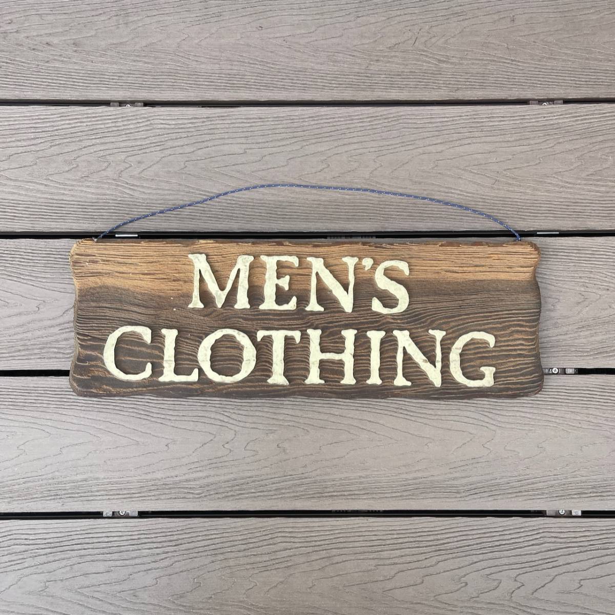 1970`S USA MEN`S CLOTHING Sign ７０年代　アメリカ製　ハンドメイド　木製看板
