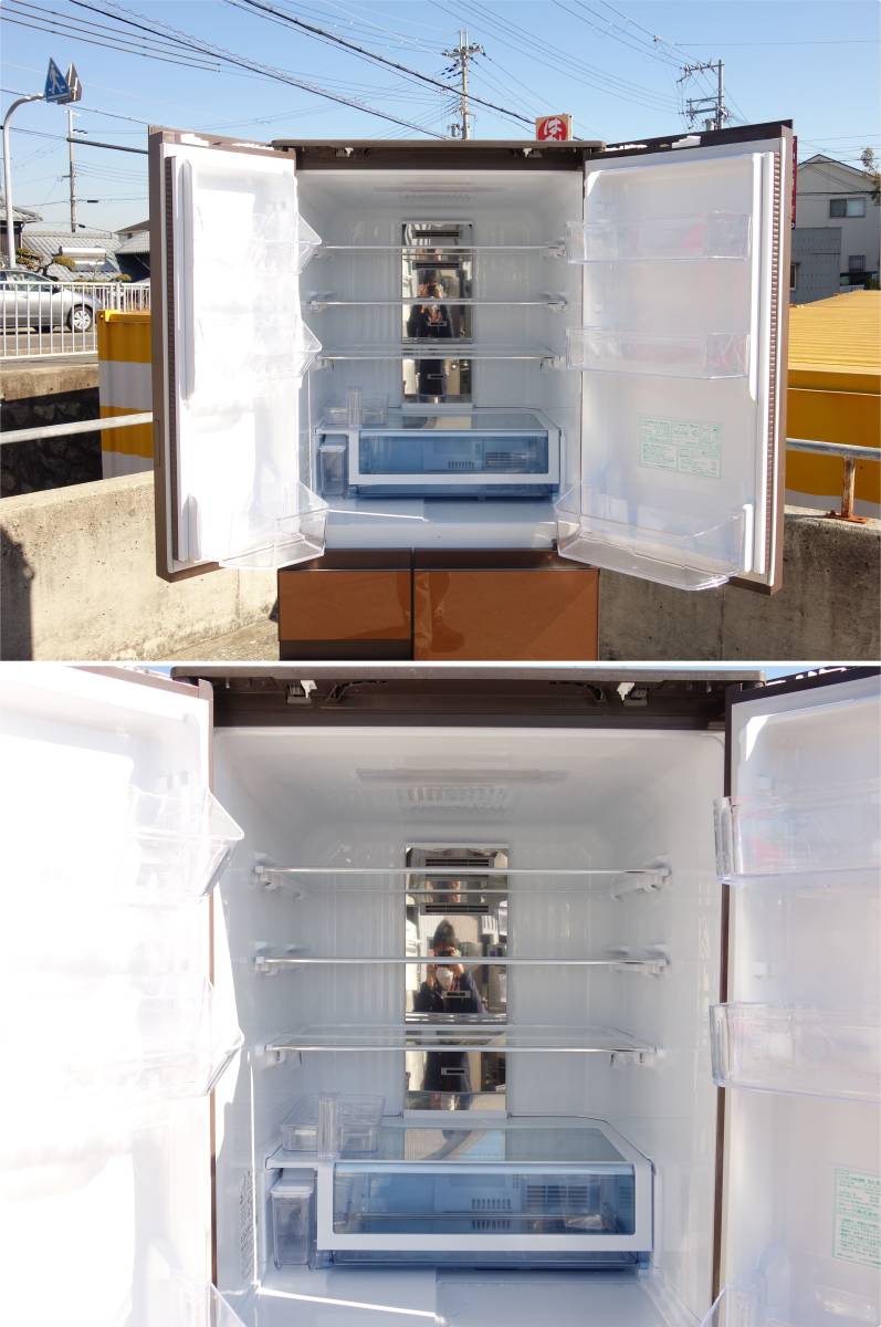 【中古】O▼シャープ 冷蔵庫 502L 6ドア フレンチドア 観音 プラズマクラスター搭載 自動製氷 SJ-GX50D (25031) _画像3