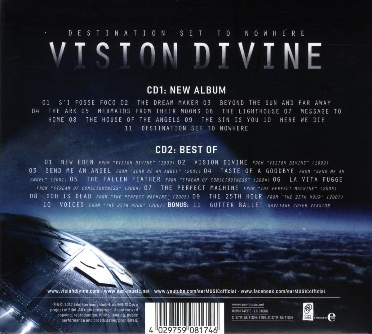 DESTINATION SET TO NOWHER Vision Divine 輸入盤CD_画像2