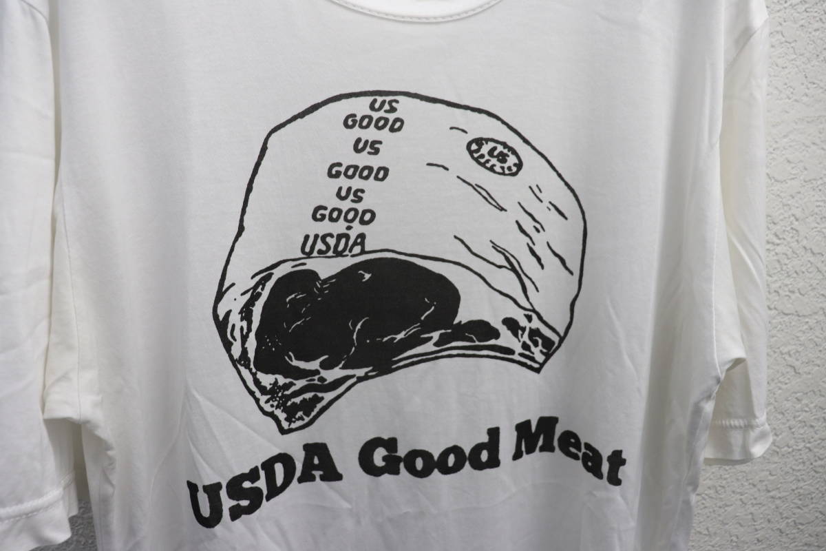 即決 2013SS JUNYA WATANABE MAN COMME DES GARCONS ジュンヤワタナベマン コムデギャルソン USDA GOOD Meat アートプリントTシャツ S 白_画像4