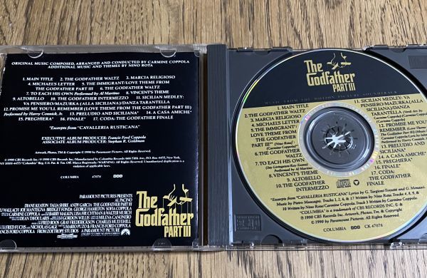 【サントラCD】映画 ゴッドファーザー パート3 オリジナルサウンドトラック The Godfather Part Ⅲ【中古】ニーノ・ロータ コッポラの画像4