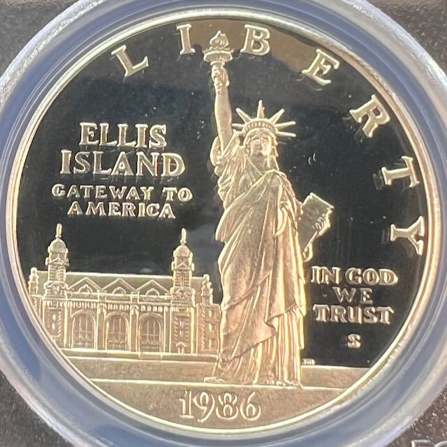 ＃187【新着】1986-アメリカ合衆国 自由の象徴 女神立像 Silver $1 Statue Of Liberty　PCGS PR69 DCAM 銀貨_画像1