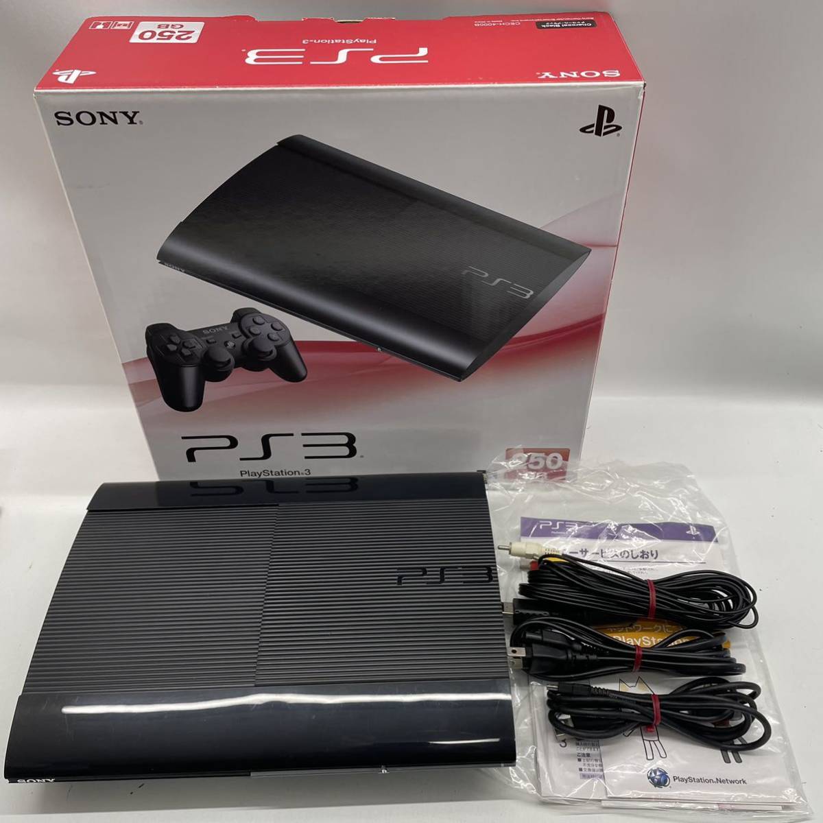 1円〜○動作確認済みPS3 CECH-4000B 箱・ケーブル付き250GB プレステ3