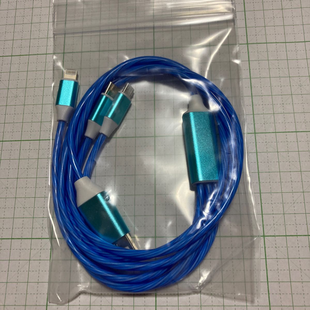 光る 充電ケーブル Lightning Type-C MicroUSB 充電コード  約:115cm