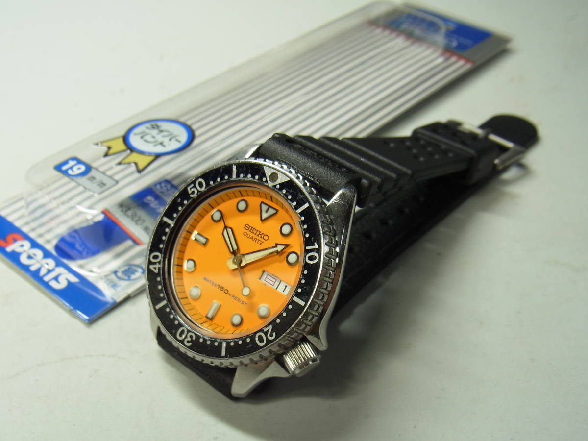 2308 SEIKO ダイバー 150ｍ オレンジ 6458 7Ｊ 美品 電池交換済の画像2